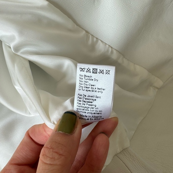 Joseph Biker Calf Leather Jacket, White, Size 34 - Picture 8 of 16